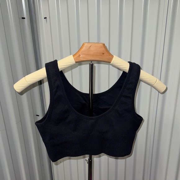 Black Ribbed Bra - Picture 2 of 2